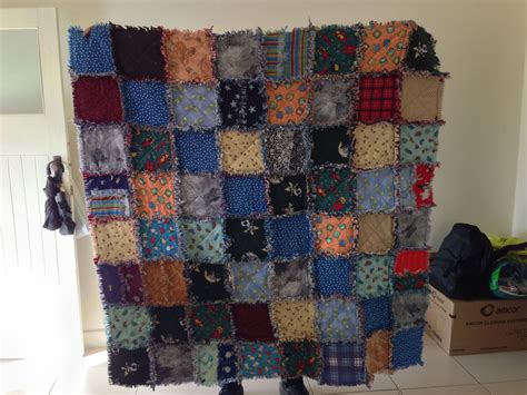 A shaggy Quilt made from flannelette and flannelette shirts. | Rag ...