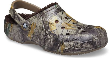 Crocs™ Baya Camo Faux Fur Lined Clog In Khaki/espresso At Nordstrom ...