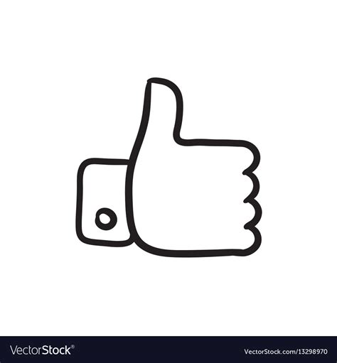 Thumbs up sketch icon Royalty Free Vector Image