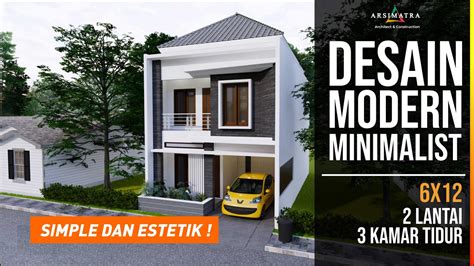 Denah Rumah 2 Lantai Ukuran 6x12 - Modern Minimalis