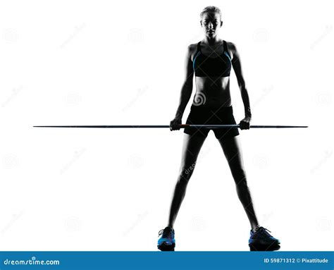 Woman Javelin Thrower Silhouette Stock Photo - Image of athletes ...