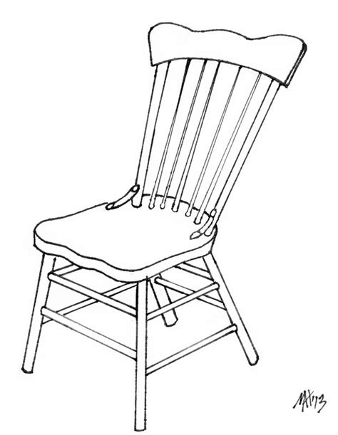 Chair in Two Point Perspective - Rough - Hand for Design Project Portfolio