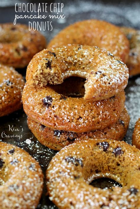 Chocolate Chip Pancake Mix Donuts - Kim's Cravings