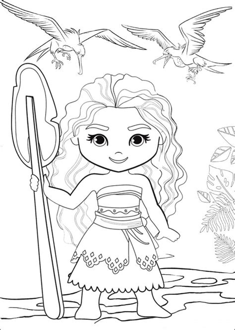 Cute Baby Moana Coloring Pages Coloring Pages