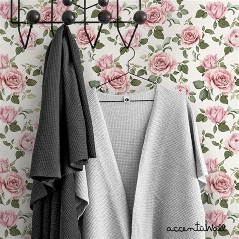 ROSE WALLPAPER Peel & Stick Fabric Wallpaper Repositionable - Etsy