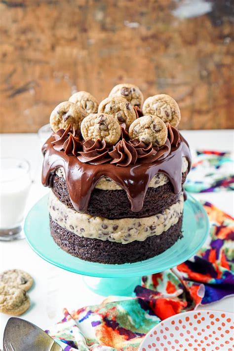 Chocolate Chip Cookie Dough Cake | Sugar and Soul