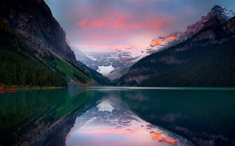 Lake Louise Banff National Park Wallpaper Download HD | Lake sunset ...