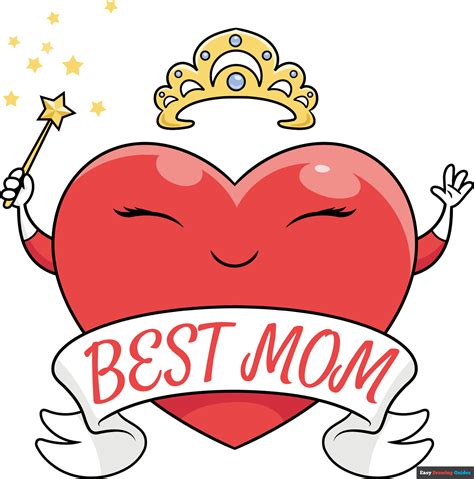 How to Draw a Best Mom Drawing - Really Easy Drawing Tutorial