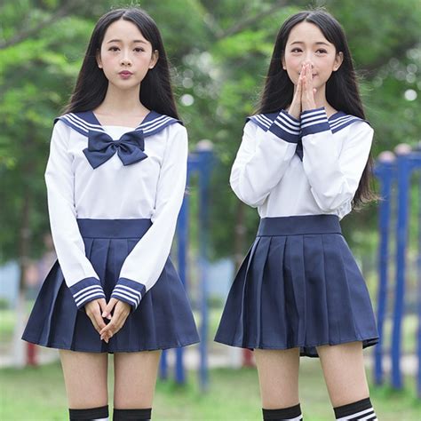 Girls Japanese High School Uniform Sailor Suit Cosplay Costume JK ...