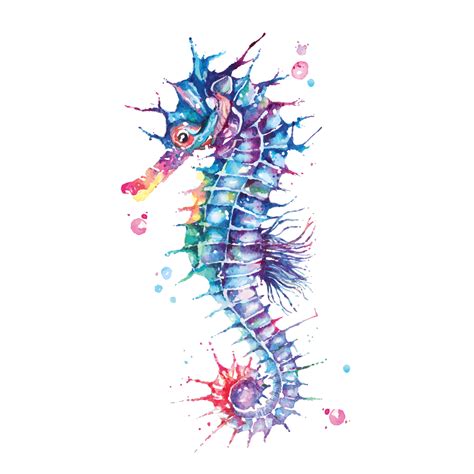 Seahorse painted with watercolor 700419 Vector Art at Vecteezy