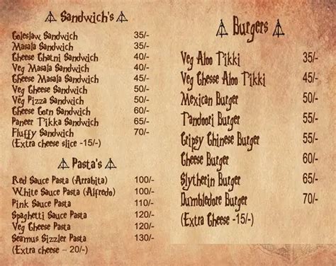 Hogwarts Cafe Menu, Menu for Hogwarts Cafe, Old Palasia, Indore - Zomato