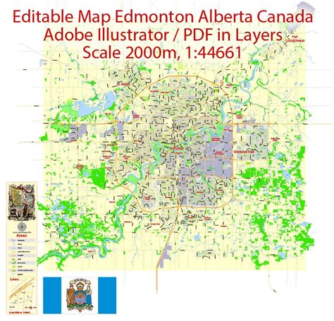 Printable Vector Map Edmonton, Street Map editablу | Freelancer