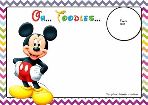 FREE Mickey Mouse Birthday Invitations Template – Chevron Edition ...