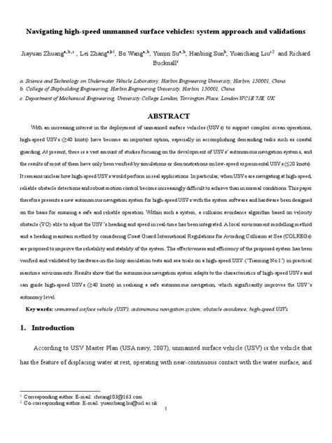 Navigating High-Speed Unmanned Surface Vehicles System Approach and ...