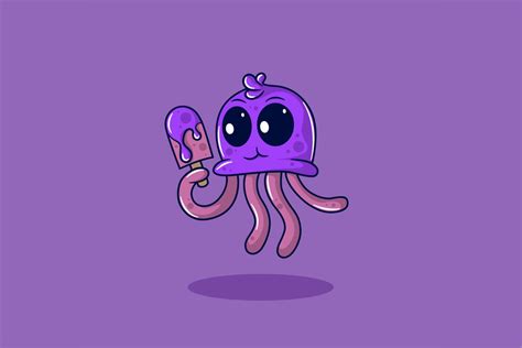 purple squid holding ice cream | Deeezy