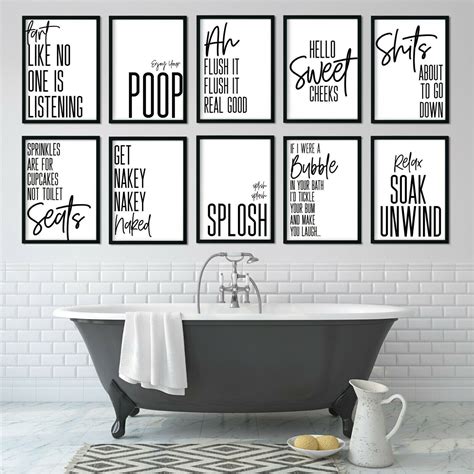 Bathroom Prints Wall Art Poster Funny Humour Home Toilet Pictures ...