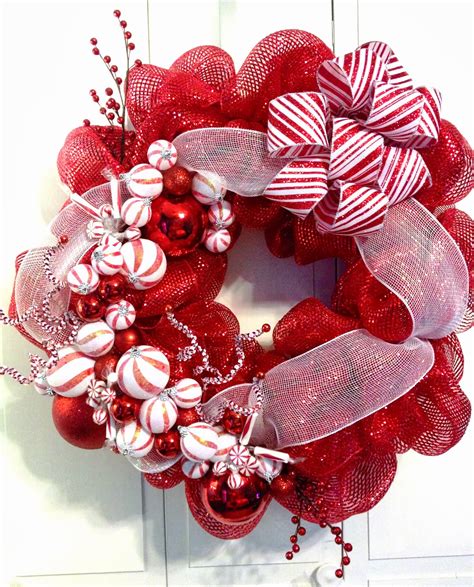 Tangled Wreaths™: Christmas Holiday Deco Mesh - Red & White, Peppermint ...