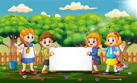 Kids cartoon background vector free download