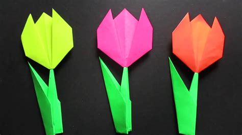 Tulip Flower - Easy Origami Tulip Flower Instructions - YouTube