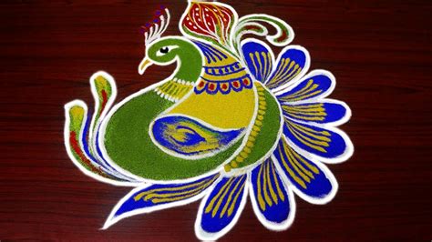 simple peacock rangoli designs for margazhi - latest and beautiful ...