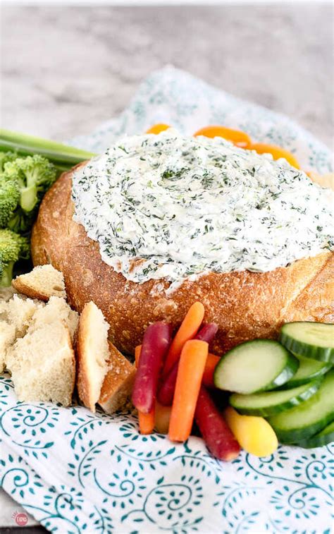 Easy Spinach Dip Recipe - Original Ranch Spinach Dip in a Bread Bowl