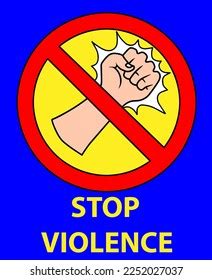 Sign Stop Violence Vector Illustration Isolated Stock Vector (Royalty ...