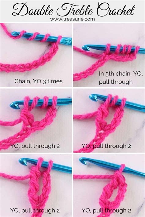 Double Treble Crochet Stitch {Dtr} Easy Tutorial in 2023 | Crochet ...