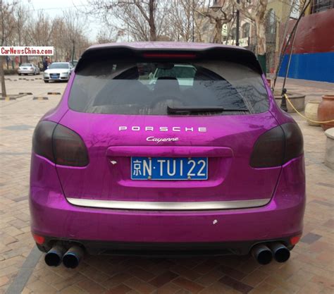 Porsche Cayenne is shiny purple in China - CarNewsChina.com