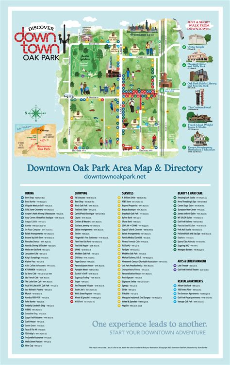 Downtown Oak Park Illustrated Map & Directory - Downtown Oak Park