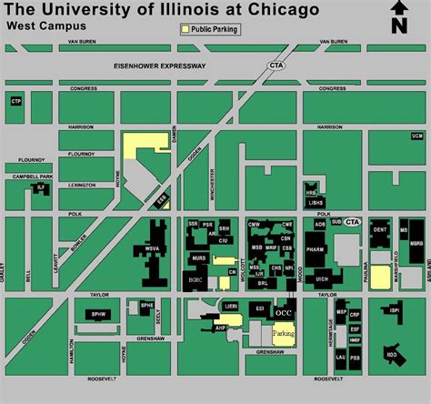 UIC campus map - Map of UIC campus (United States of America)