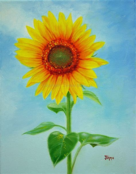 Sunflower Oil Painting at PaintingValley.com | Explore collection of ...