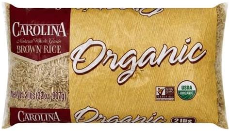 Carolina Brown Rice, Organic, Natural Whole Grain Rice - 2 lb ...