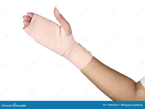 Arm Splint, Hand Bandage, Gauze Bandage Patient with Asian Girl Hand ...