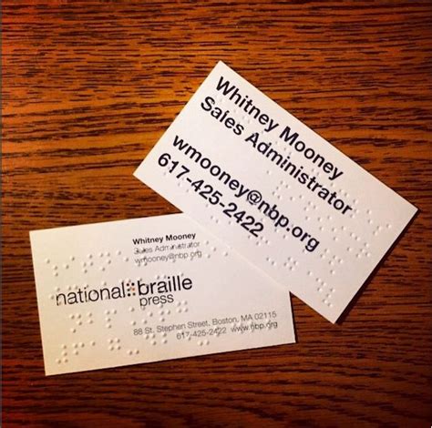 Make a lasting first impression with braille business cards! National ...