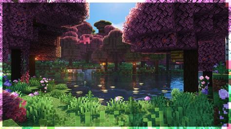 🌸 Minecraft Cherry Blossom Forest Ambience w/ C418 Music (Slowed) | 4 Hours