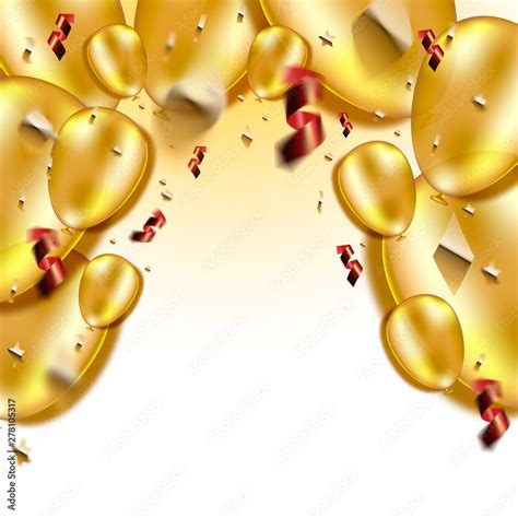 Happy Birthday background. Gold Balloons. Stock Vector | Adobe Stock