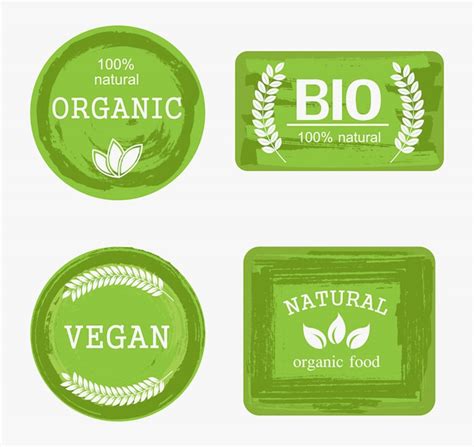 Premium Vector | Organic food labels