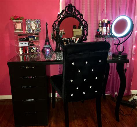 Pin on Gothic AF | Ikea makeup vanity, Black makeup vanity, Makeup vanity