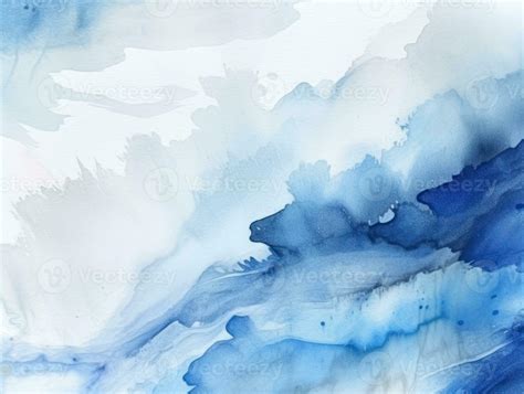 Abstract blue watercolor background. White texture watercolor painted ...