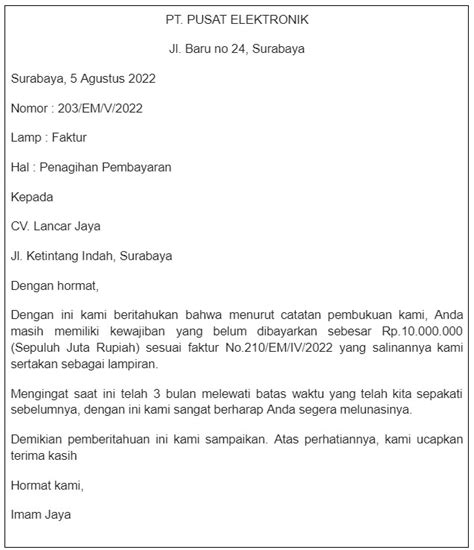 Contoh Surat Bisnis dan Fungsinya