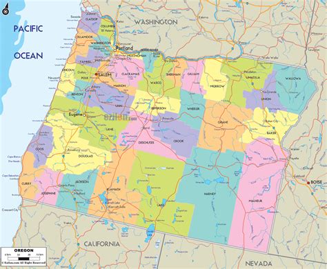 Map Oregon Counties - Map Of Counties Around London