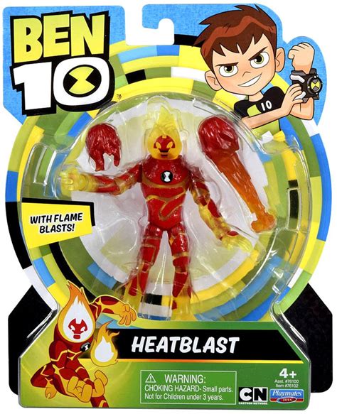 Ben 10 Basic Heatblast 5 Action Figure Flame Blasts Playmates - ToyWiz