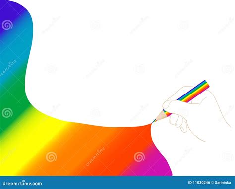 Pencil with rainbow stock vector. Illustration of icon - 11030246