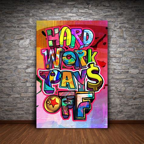 Hard Work Pays Off Motivational Canvas Wall Art – REBHORN DESIGN