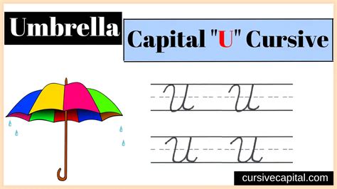 Capital U in Cursive Worksheet and Tutorial