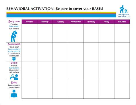 Behavioral Activation Worksheet - Worksheet Education