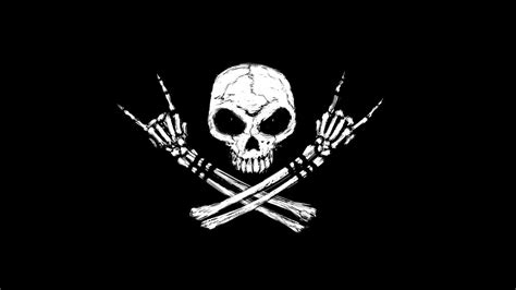 skull, Fingers, Bones, Rock and roll, Skull and bones, Black background ...