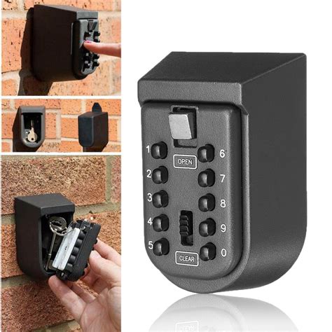 outdoor wall mount key safe combination lock storage box 10-digital ...