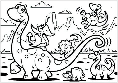 Dinosaur family - Dinosaur Coloring Pages for Kids