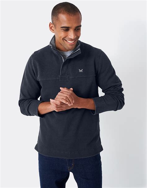 Men's Padstow Pique Sweatshirt in Navy from Crew Clothing Company